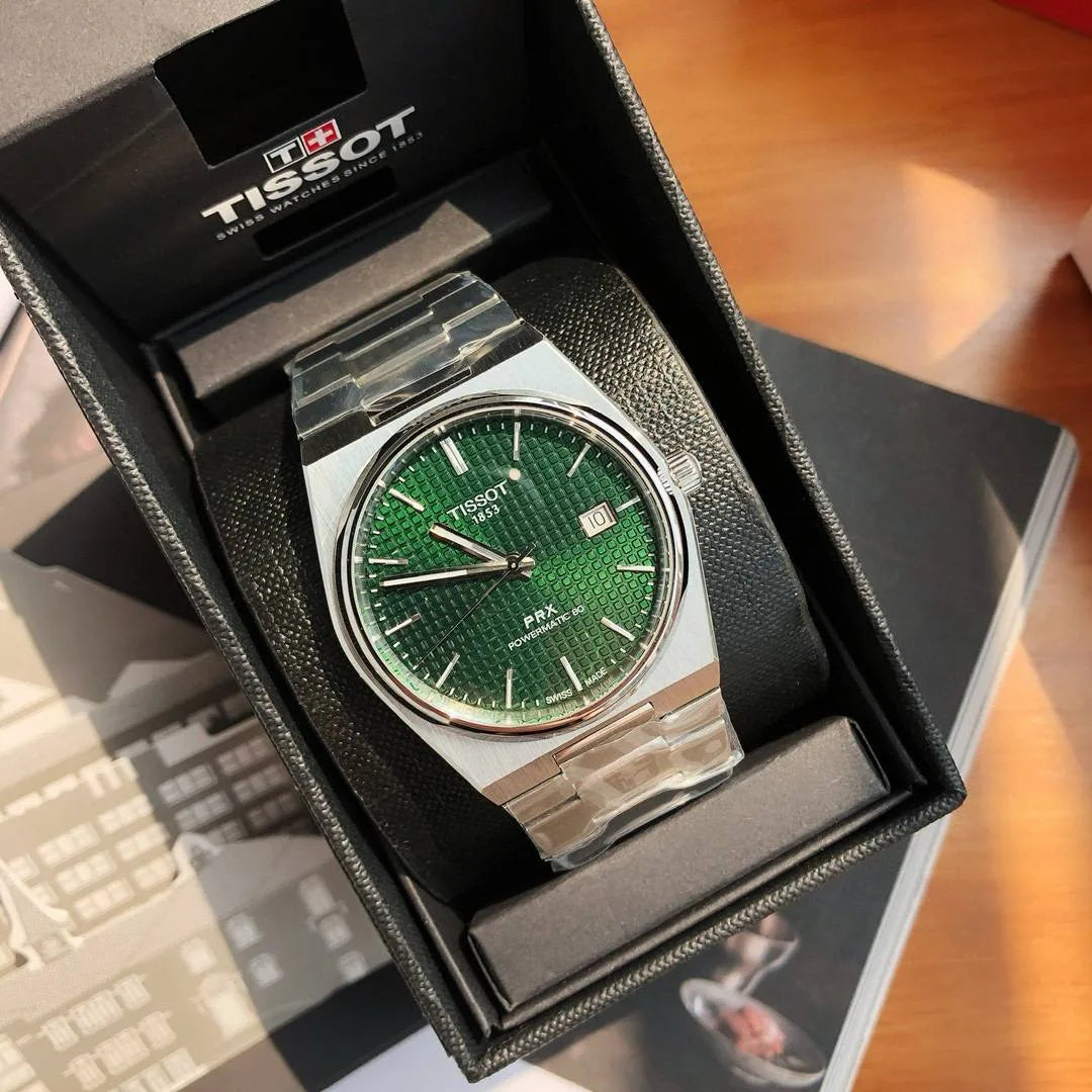 Tissot PRX T137.407.11.091.00 Men's Automatic Watch – Green Dial & Silver Stainless Steel Strap – view 7