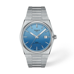 Tissot PRX T137.407.11.351.01 Men's Automatic Watch – Ice Blue Gradient Dial & Silver Stainless Steel Strap | ساعة تيسو PRX رجالي مينا أزرق