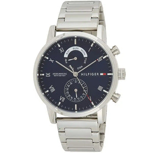 Tommy Hilfiger Kane 1710401 men's watch with silver case blue dial and roman numerals