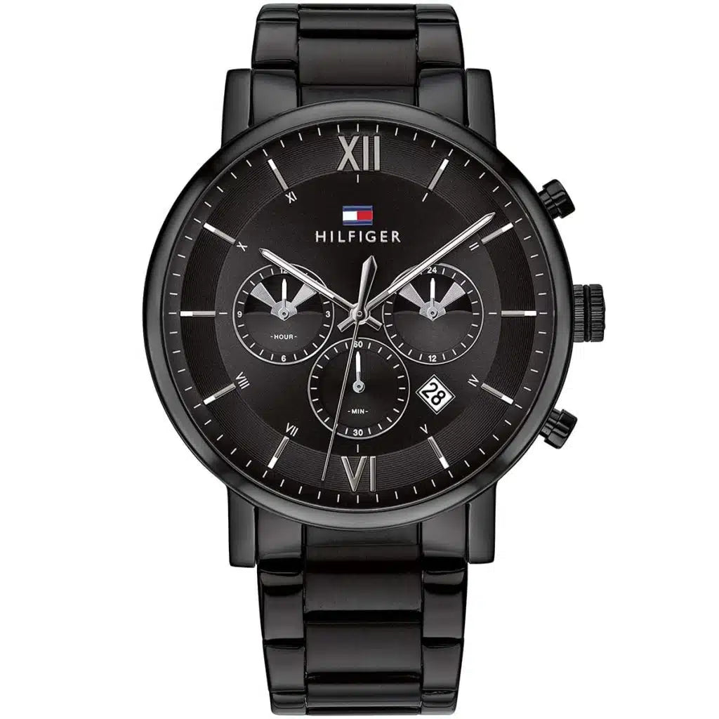 Tommy Hilfiger Evan 1710410 men's watch with all-black case dial and roman numerals
