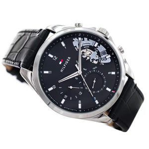 Side profile view showing the 11mm case thickness and luxurious design of the Tommy Hilfiger 1710449