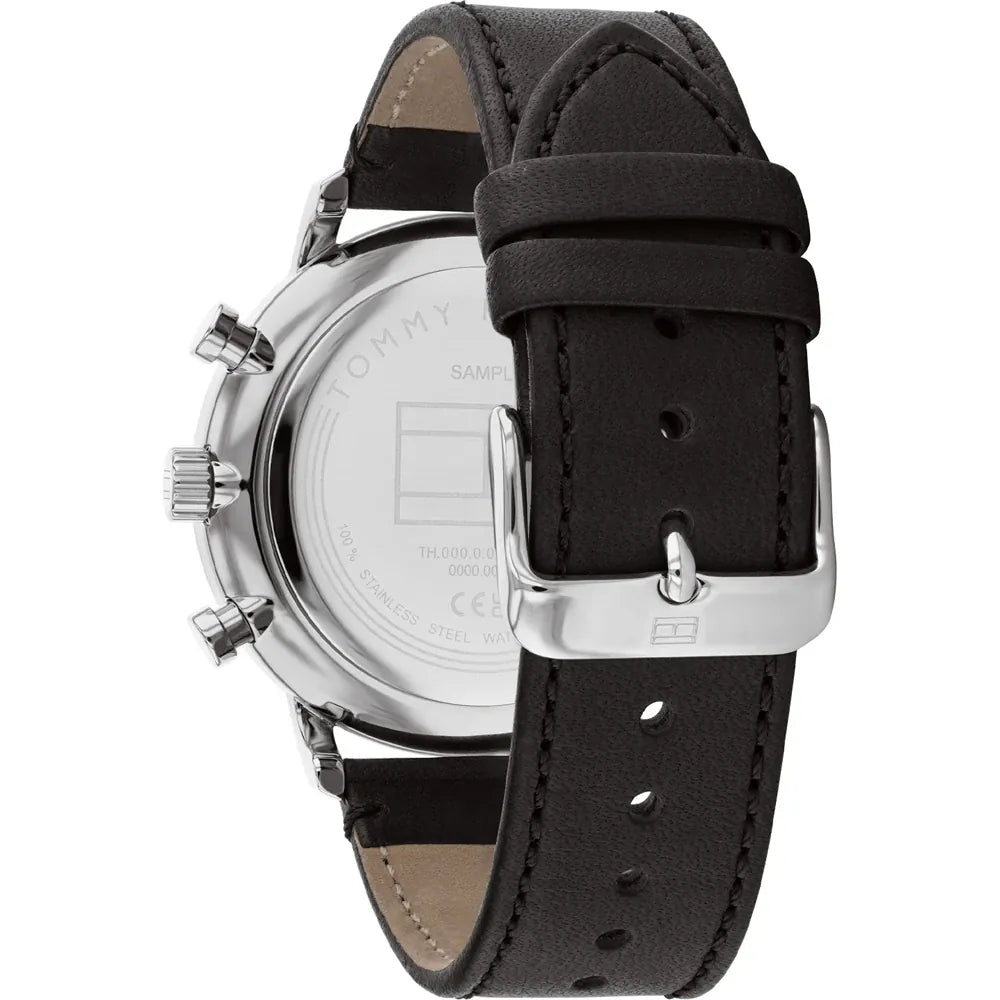 Side profile view of the 11.5mm silver case of the Tommy Hilfiger 1710565