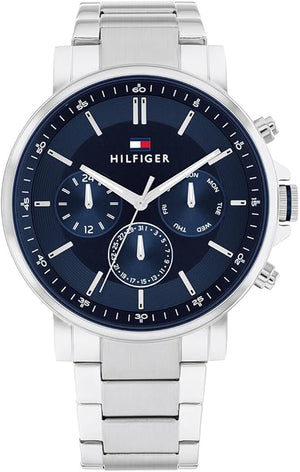 Tommy Hilfiger Tyson 1710588 men's watch with silver case navy blue dial and steel bracelet