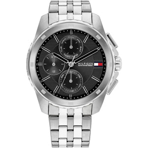 Tommy Hilfiger Walker 1710620 men's multifunction watch with silver case and black dial