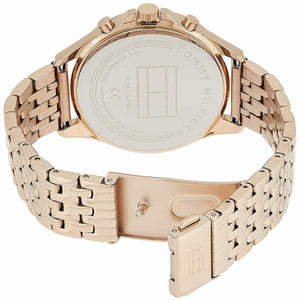 Rose gold-tone stainless steel push-button deployment clasp on the metal bracelet of the 1781978