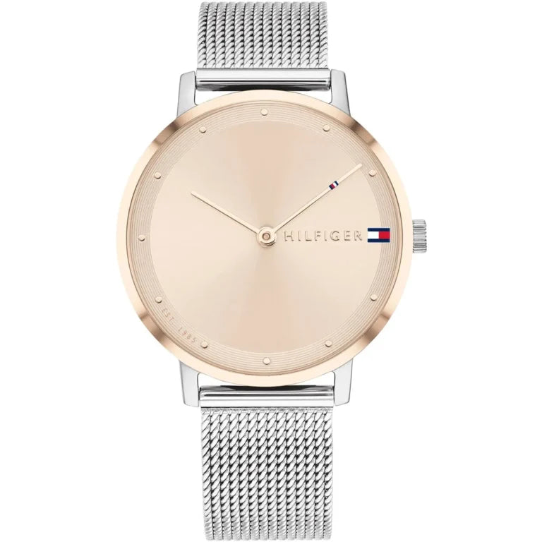 Tommy Hilfiger Pippa 1782151 women's watch with silver mesh bracelet and rose gold dial