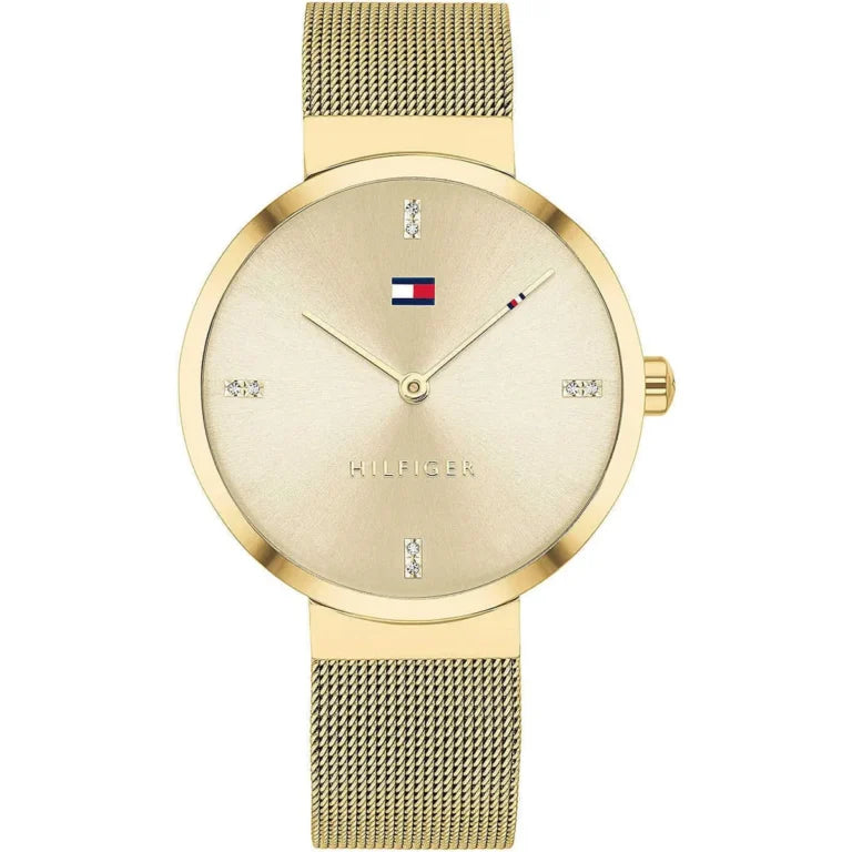 Tommy Hilfiger Liberty 1782217 women's watch with gold case and mesh bracelet