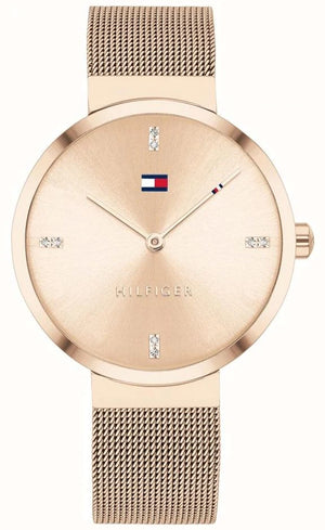 Tommy Hilfiger Liberty 1782218 women's watch with rose gold case and mesh bracelet
