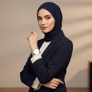 Female model wearing Tommy Hilfiger 1782299 two-tone watch with a smart chic casual outfit