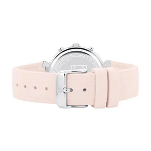 Side view of Tommy Hilfiger 1782343 showing the silver crown and slim 9mm case thickness