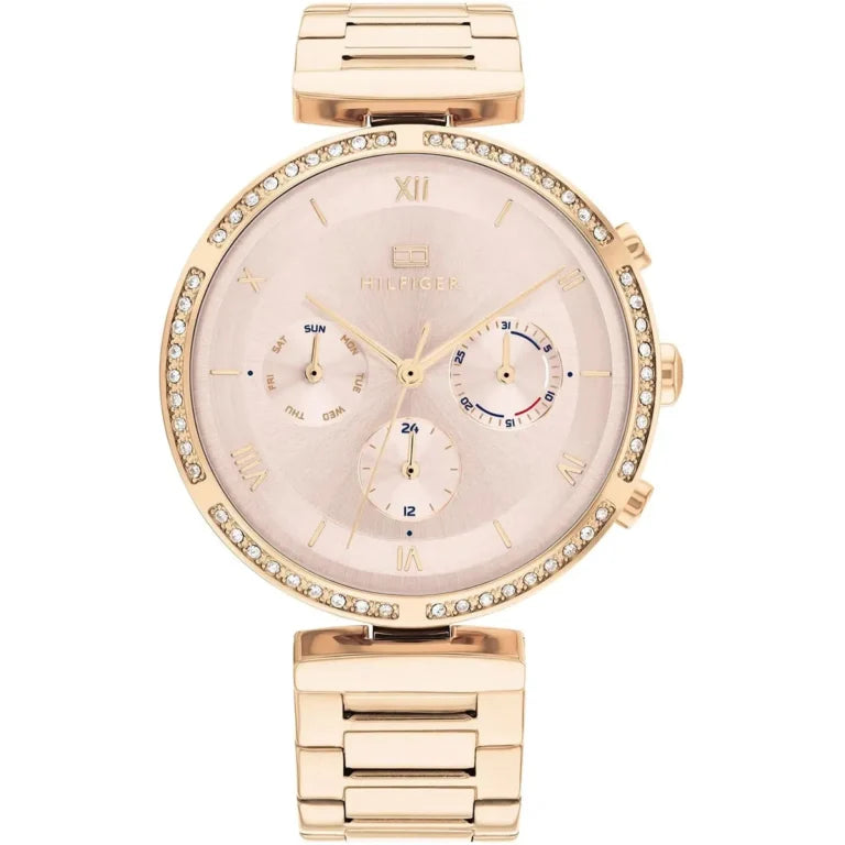 Tommy Hilfiger Luna 1782391 women's watch with gold case rose gold dial and crystal bezel