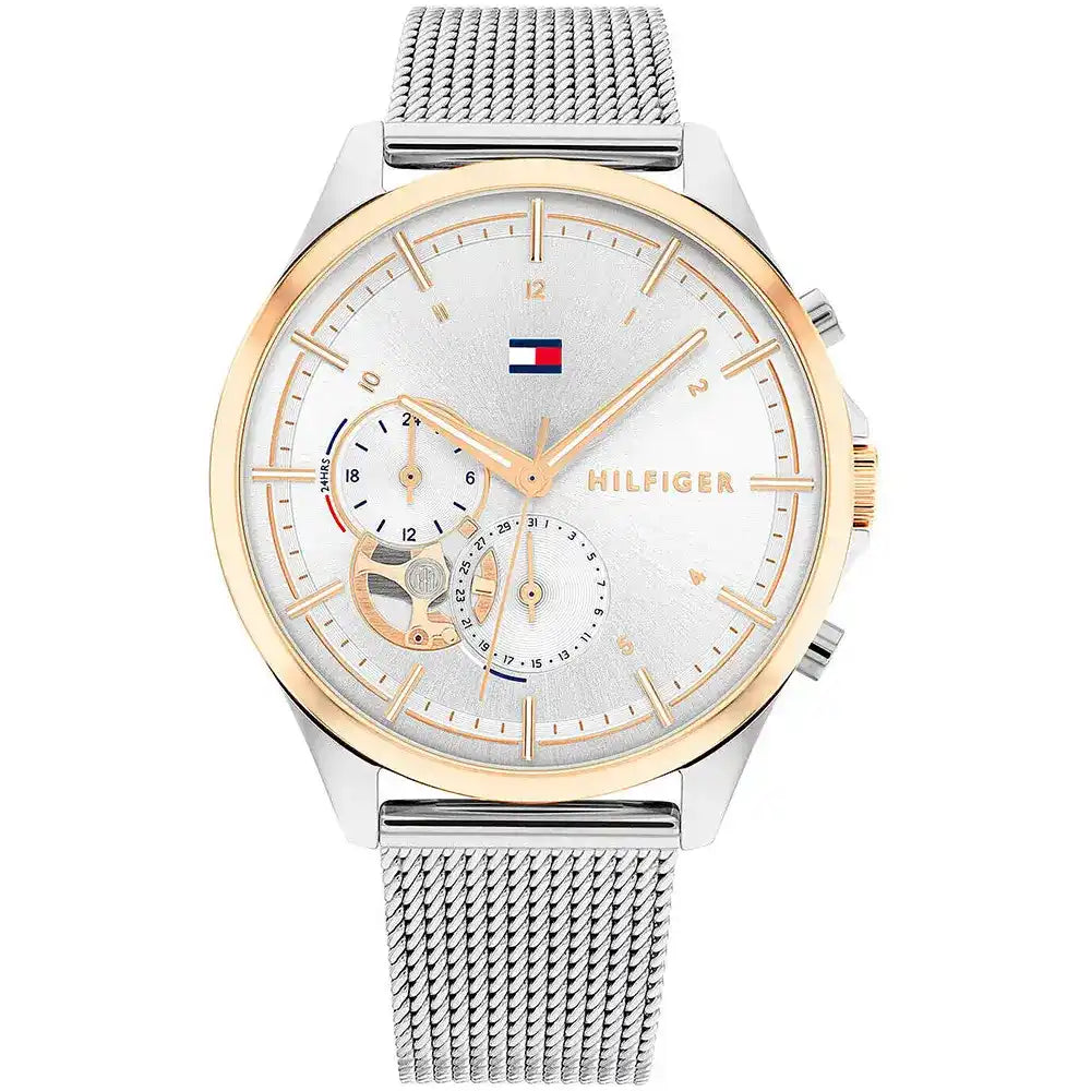Tommy Hilfiger Quinn 1782416 women's watch with silver mesh bracelet and rose gold bezel