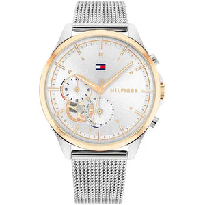 Tommy Hilfiger Quinn 1782416 women's watch with silver mesh bracelet and rose gold bezel