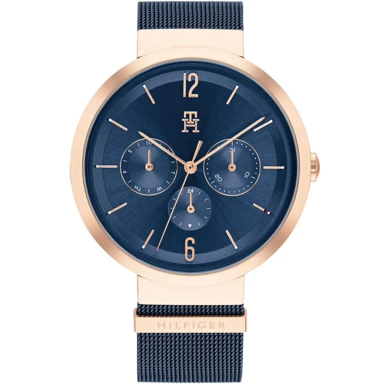 Tommy Hilfiger Lidia 1782541 women's watch with blue mesh bracelet and rose gold case