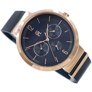 Side profile view of the slim 8mm rose gold case of the Tommy Hilfiger 1782541