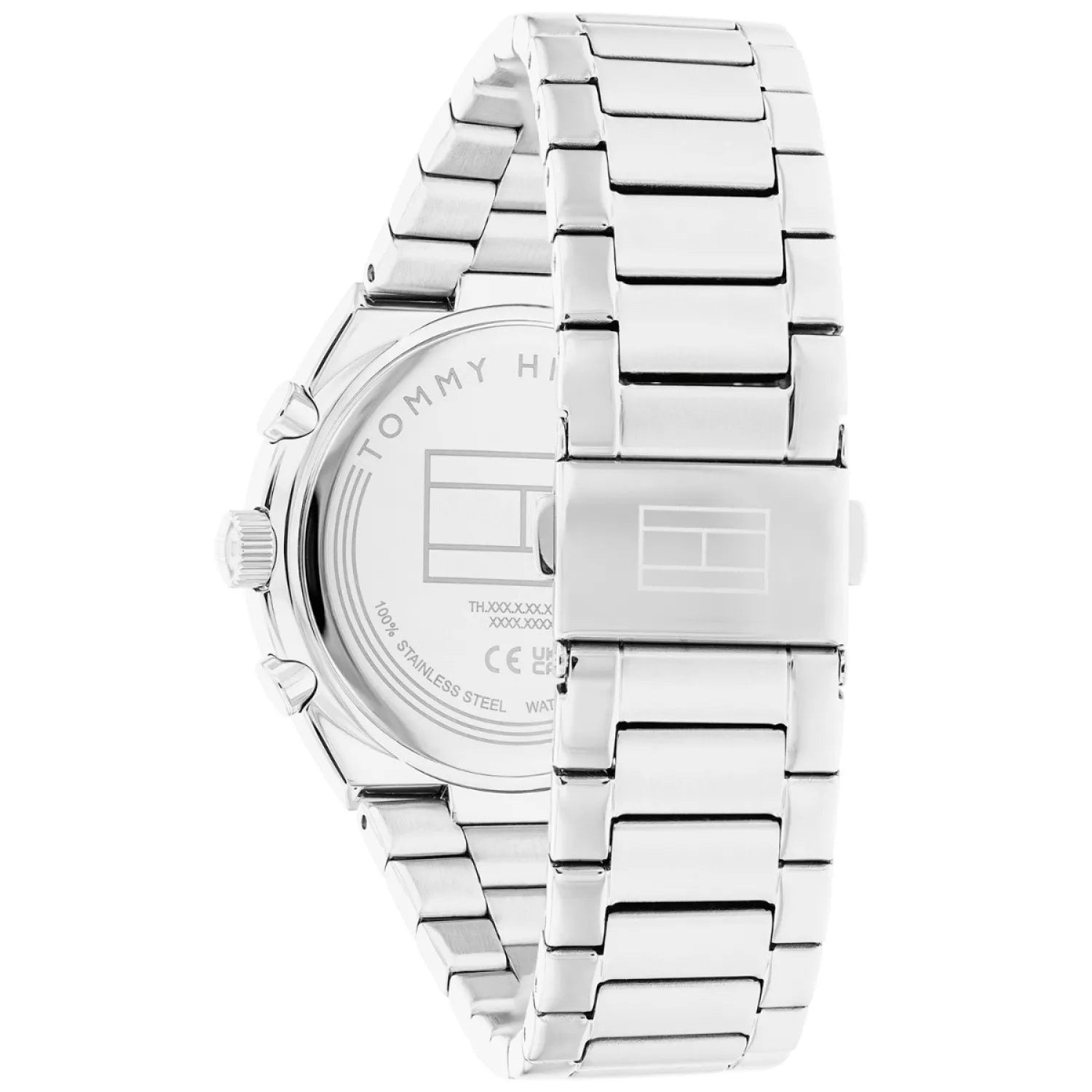 Side profile view of the 8.8mm case of the Tommy Hilfiger 1782573 showing rose gold detail