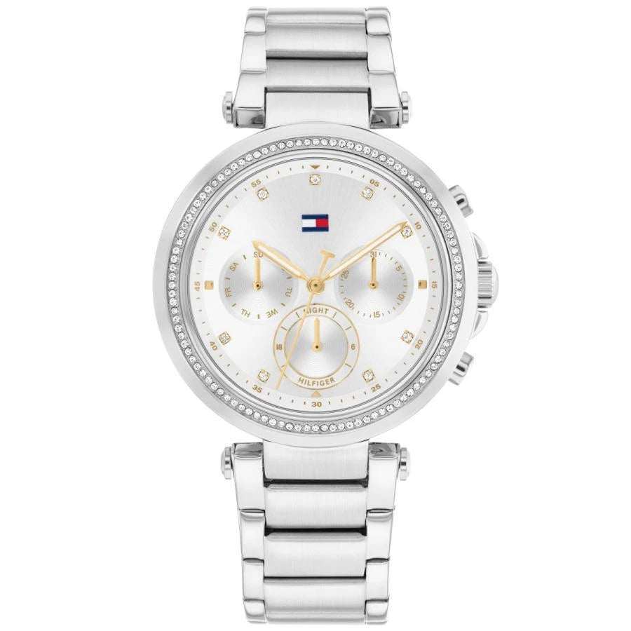 Tommy Hilfiger Emily 1782701 women's watch with silver case silver dial and crystal bezel