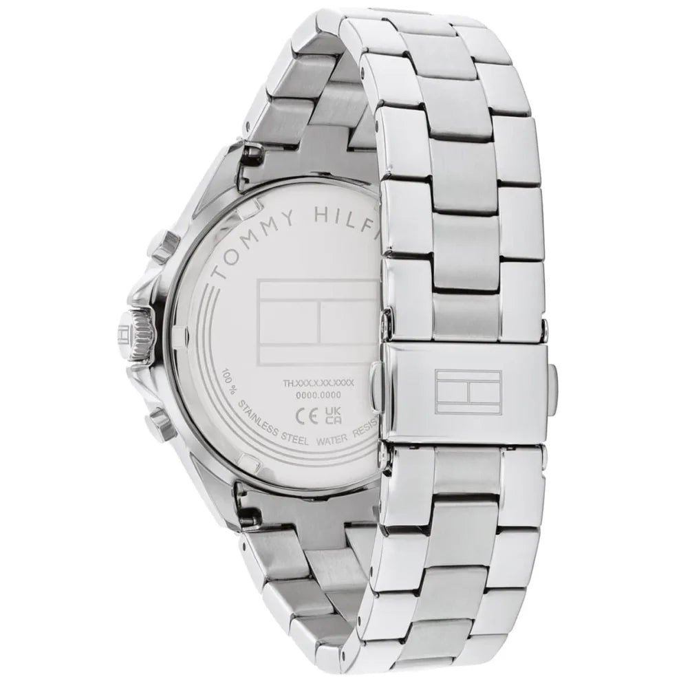 Right side angled view of Tommy Hilfiger 1782706 highlighting the white ceramic bezel