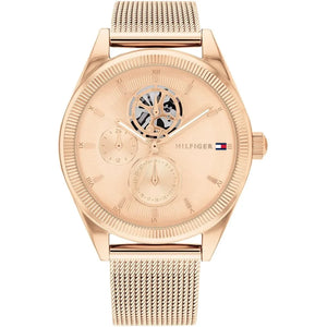 Tommy Hilfiger Monica 1782715 women's watch with rose gold semi-skeleton dial and rose gold strap