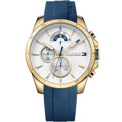 Tommy Hilfiger 1791353 Men's Watch – Gold & Blue & Silicone | Original Tommy Hilfiger