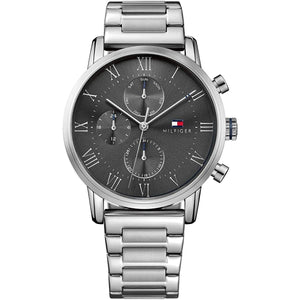Tommy Hilfiger Kane 1791397 men's watch with silver case grey dial and roman numerals