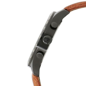 Side profile view of the slim 9.5mm black case of the Tommy Hilfiger 1791470