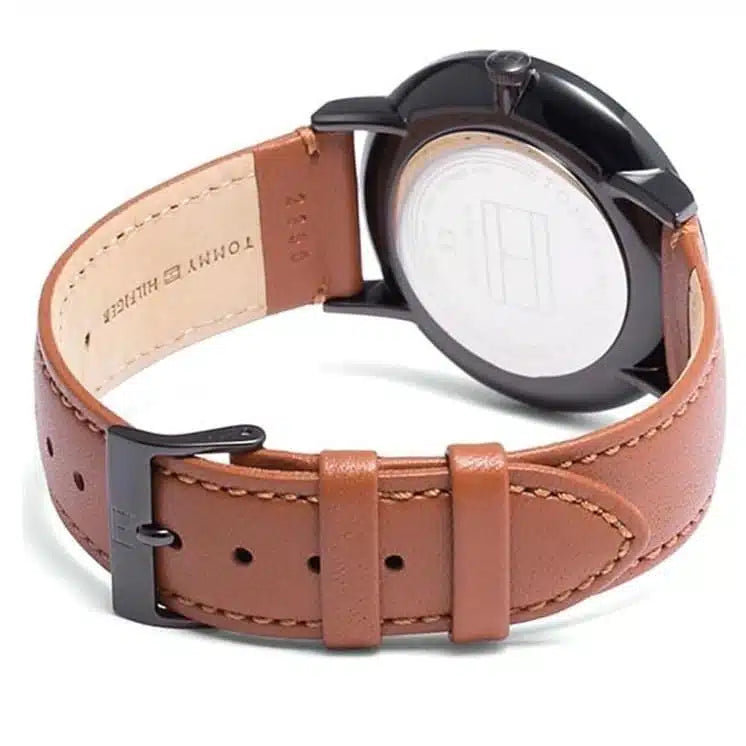 Back view of the Tommy Hilfiger 1791510 watch showing the stainless steel caseback