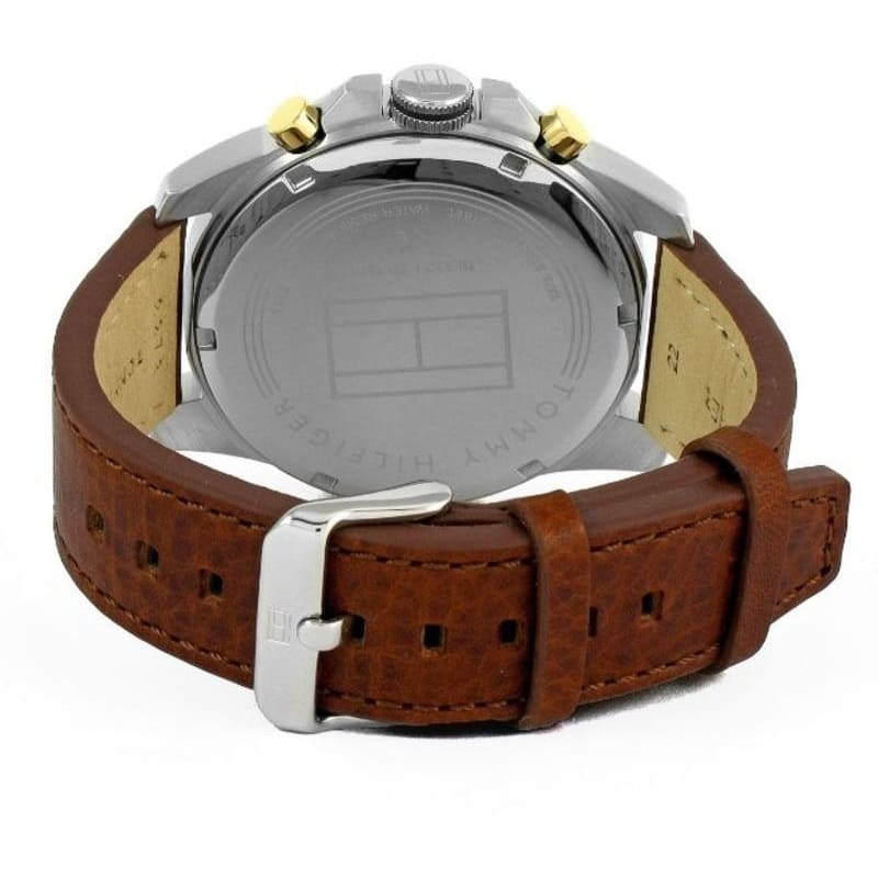 Back view of the Tommy Hilfiger 1791561 watch showing the stainless steel caseback