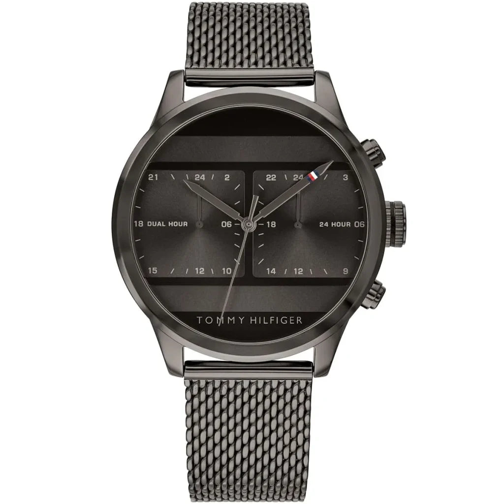 Tommy Hilfiger Icon 1791597 men's watch with gunmetal case grey dial and mesh strap