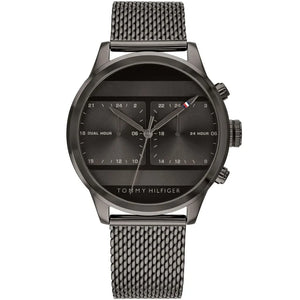 Tommy Hilfiger Icon 1791597 men's watch with gunmetal case grey dial and mesh strap