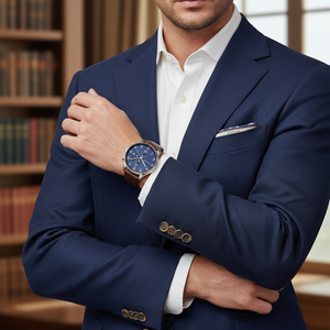 Male model wearing Tommy Hilfiger 1791712 watch with a smart casual outfit