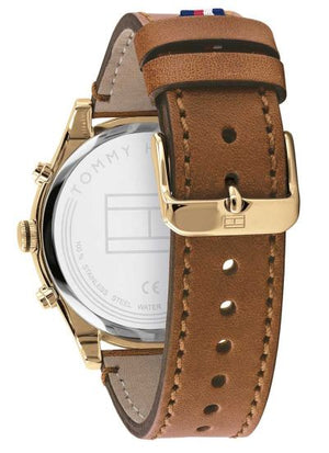 Back view of the Tommy Hilfiger 1791742 watch showing the stainless steel caseback