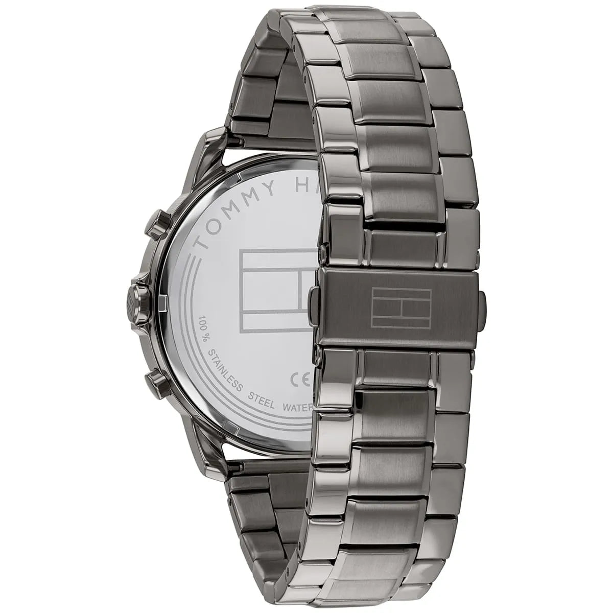 Side profile view of the 10mm gunmetal case of the Tommy Hilfiger 1791796