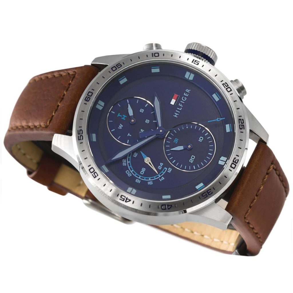 Authentic real-life photo of the Tommy Hilfiger 1791807 watch showing actual size and colors