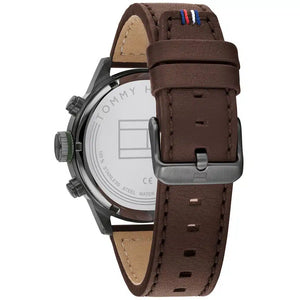 Side profile view of the robust gunmetal case of the Tommy Hilfiger 1791809