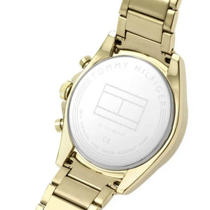 Back view of the Tommy Hilfiger 1791834 watch showing the stainless steel caseback