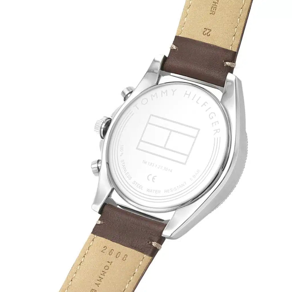 Side profile view showing the 12mm case thickness and classic design of the Tommy Hilfiger 1791837