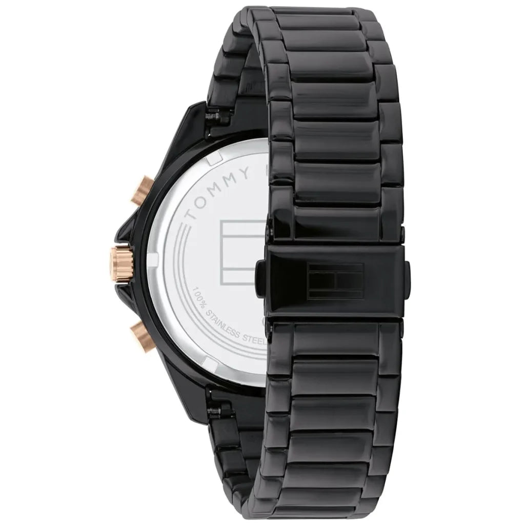 Side profile view showing the 12mm case thickness and robust design of the Tommy Hilfiger 1791858