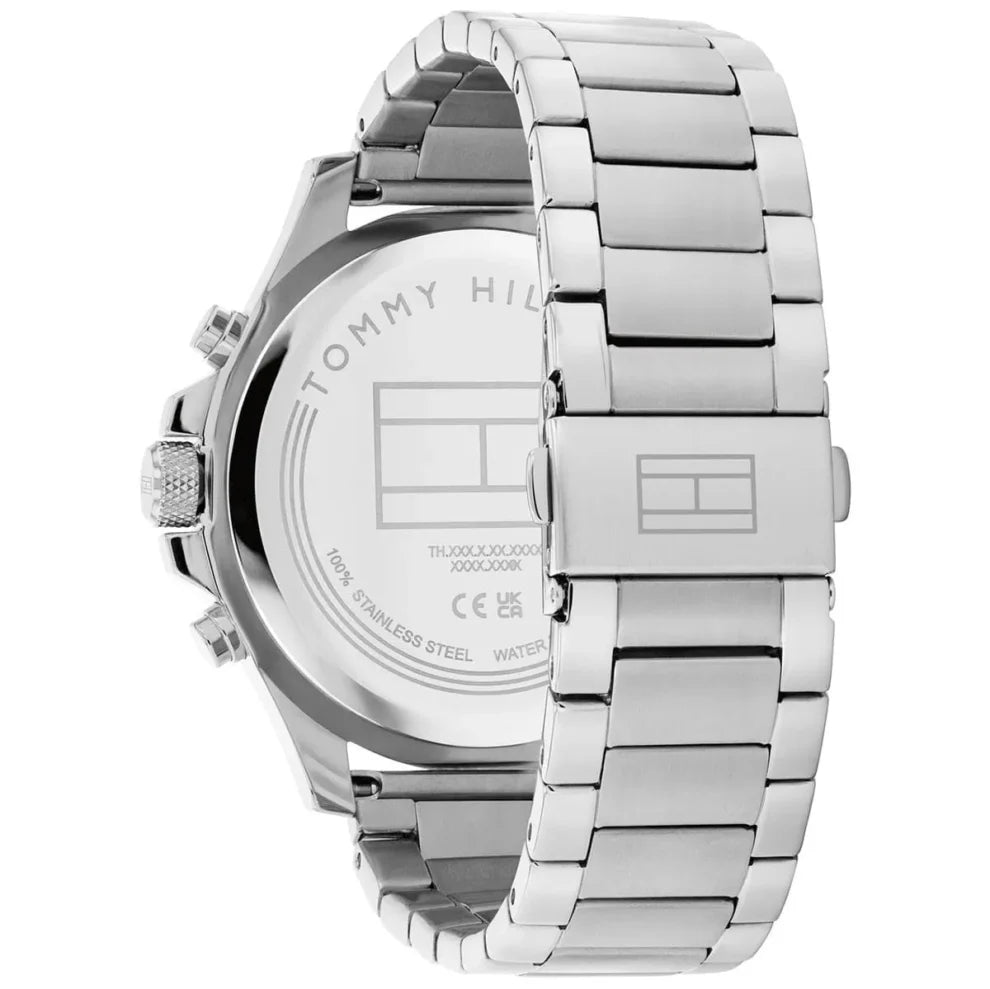 Side profile highlighting the polished stainless steel links of the Tommy Hilfiger 1792113 bracelet