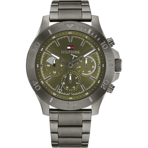 Tommy Hilfiger Bryan 1792115 men's watch with gunmetal grey case and green dial