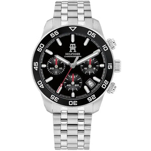 Tommy Hilfiger TH85 1792156 men's chronograph watch with silver case and stainless steel bracelet
