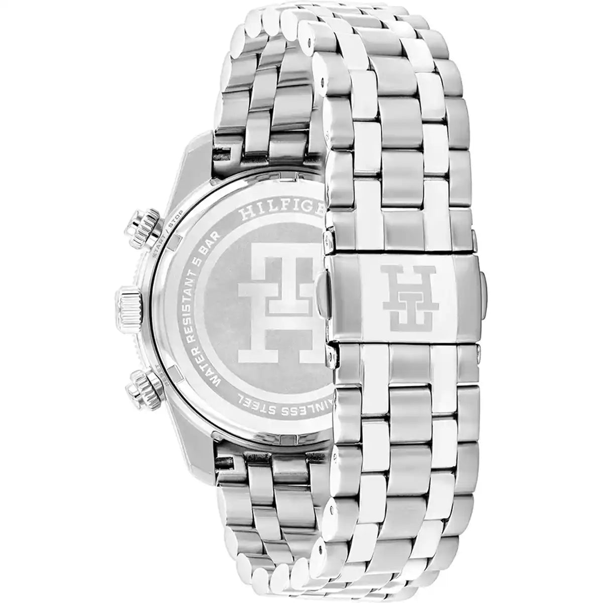 Side profile highlighting the polished stainless steel links of the Tommy Hilfiger 1792157 bracelet