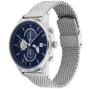 Right side view of Tommy Hilfiger 1710504 showing silver stainless steel case