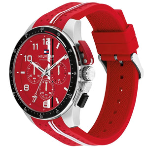 Right side view of Tommy Hilfiger 1792170 showing silver stainless steel case and buttons