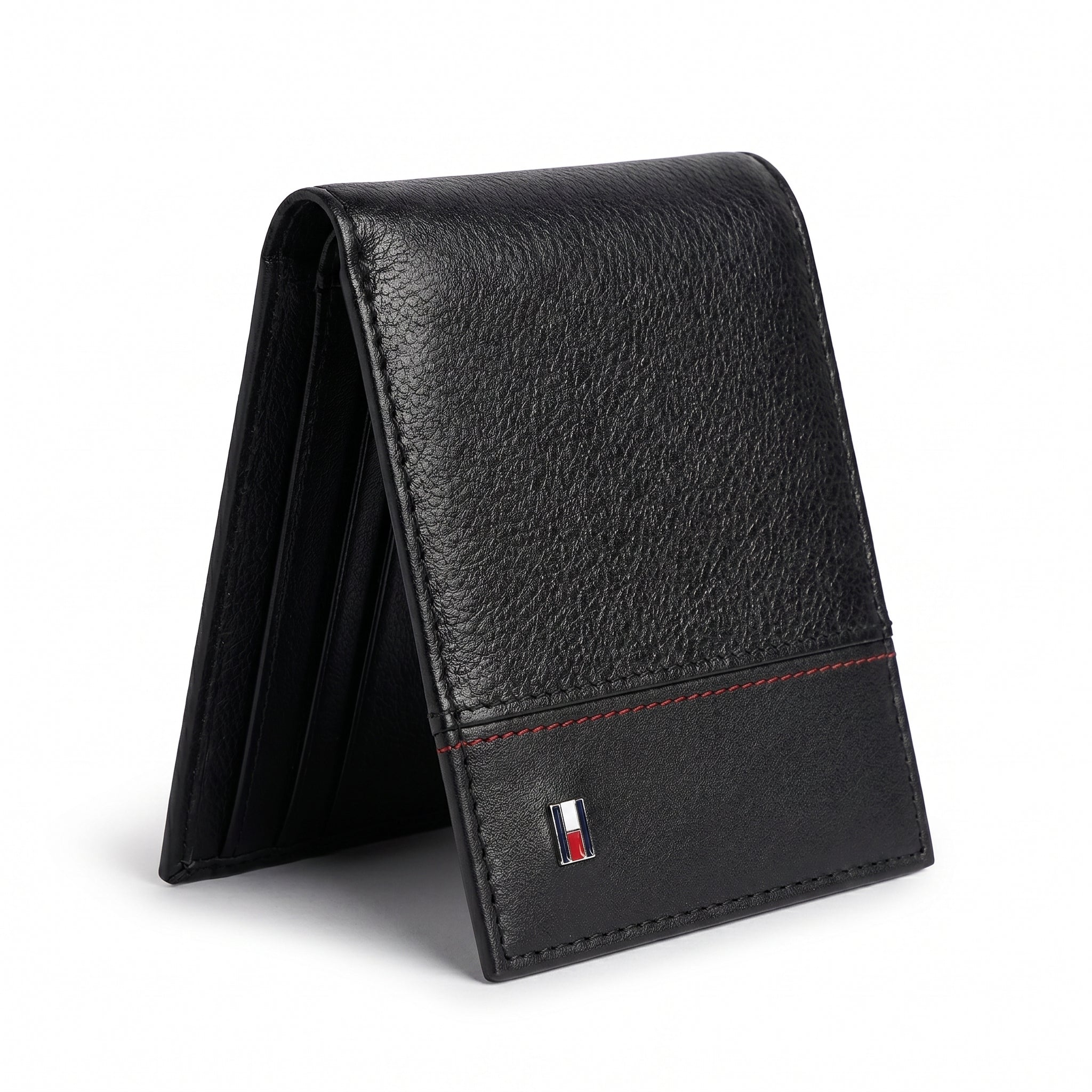 tommy-hilfiger-black-leather-bi-fold-wallet-standing-3