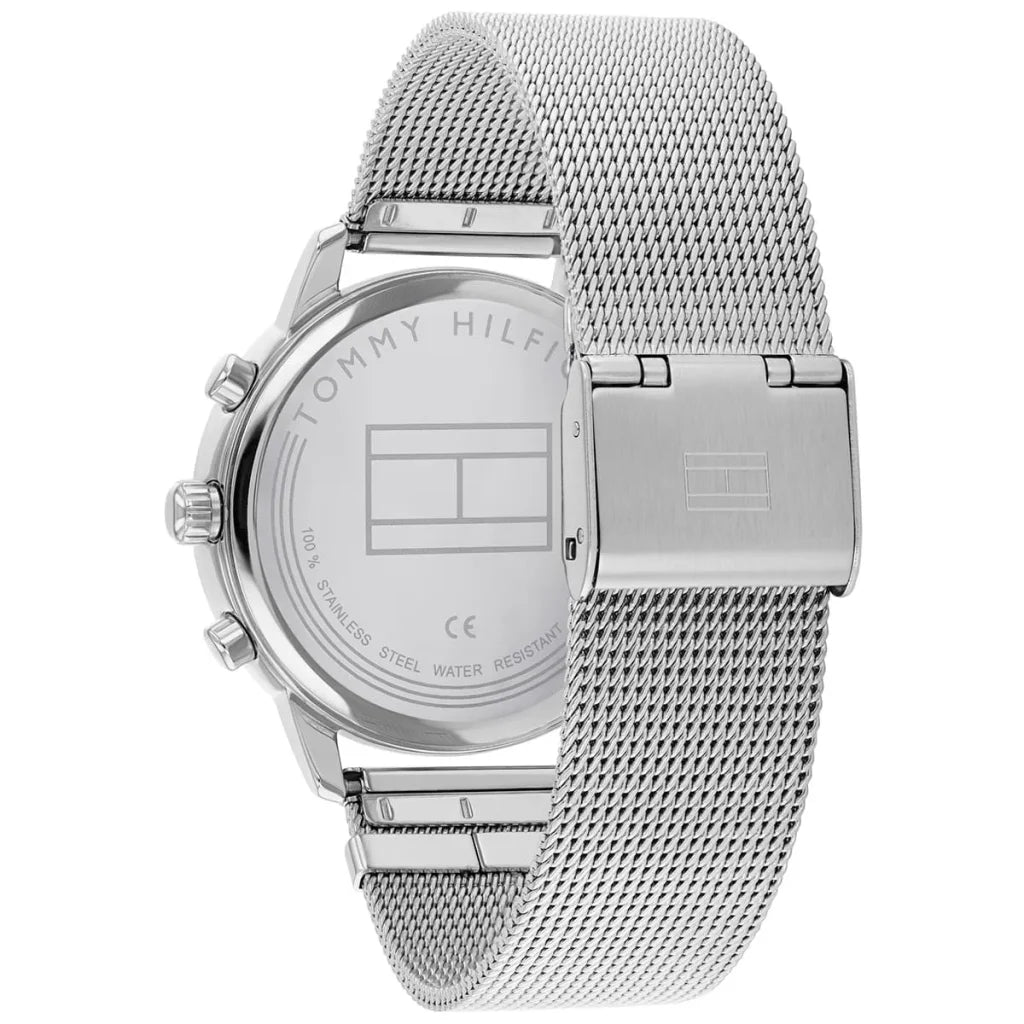 Right side view of Tommy Hilfiger 1782301 showing silver stainless steel case