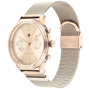 Right side view of Tommy Hilfiger 1782303 showing gold-tone stainless steel case