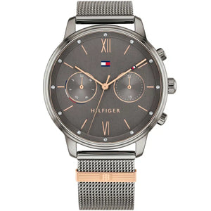 Tommy Hilfiger Blake 1782304 women's watch grey case crystal bezel grey mesh bracelet