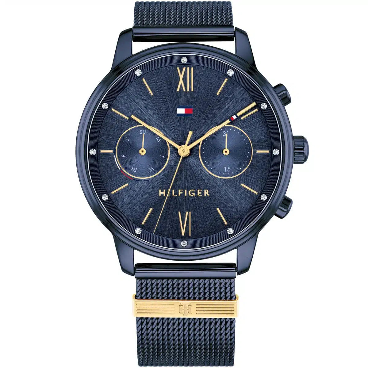 Tommy Hilfiger Blake 1782305 women's watch navy case crystal bezel navy mesh bracelet