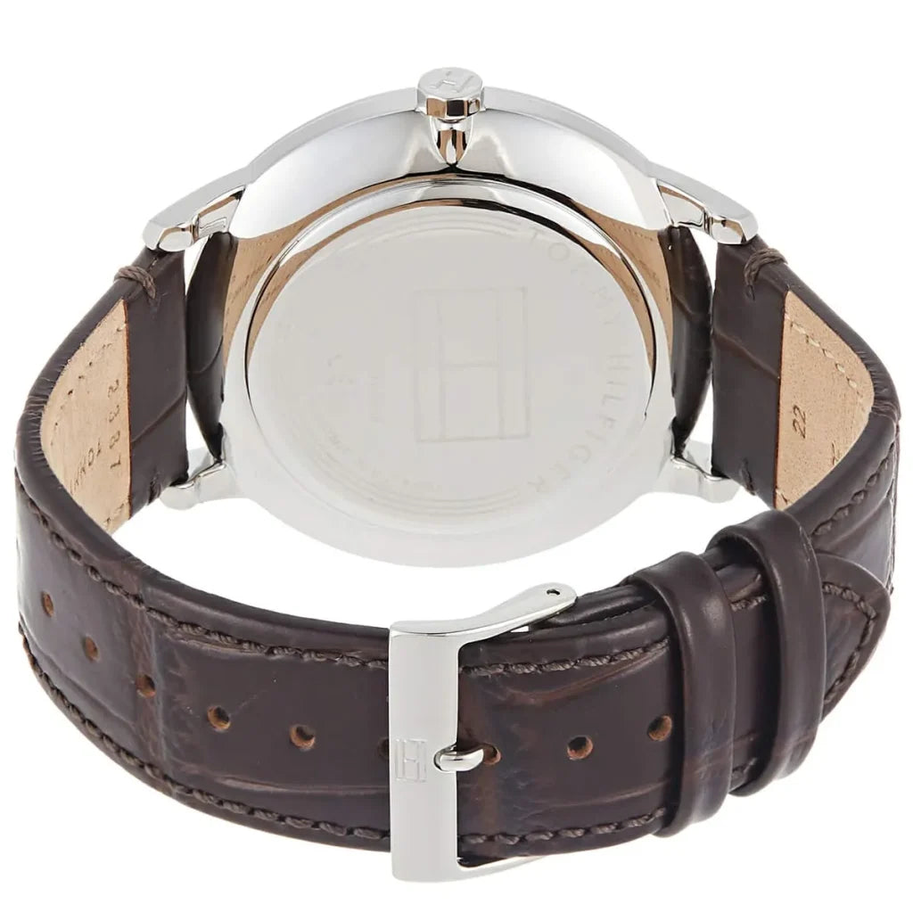 Right side view of Tommy Hilfiger 1710389 showing silver stainless steel case